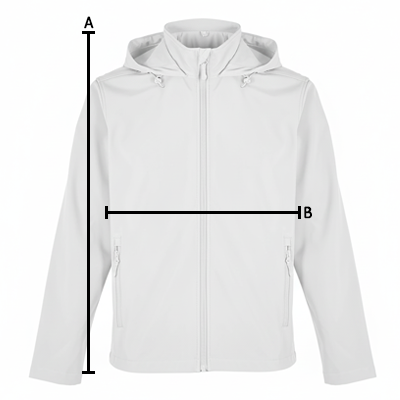 Giacca con Cappuccio Softshell Size Guide