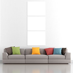 Canvas 3 Pannelli Verticali Telaio - Mockup