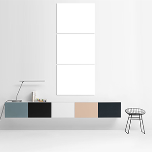 Canvas 3 Pannelli Verticali Telaio - Mockup