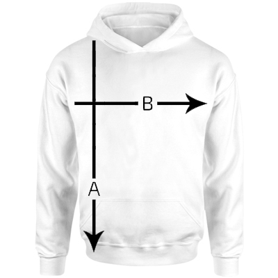 Sudadera unisex con capucha Size Guide