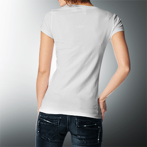 T-Shirt Donna Scollo V - Mockup