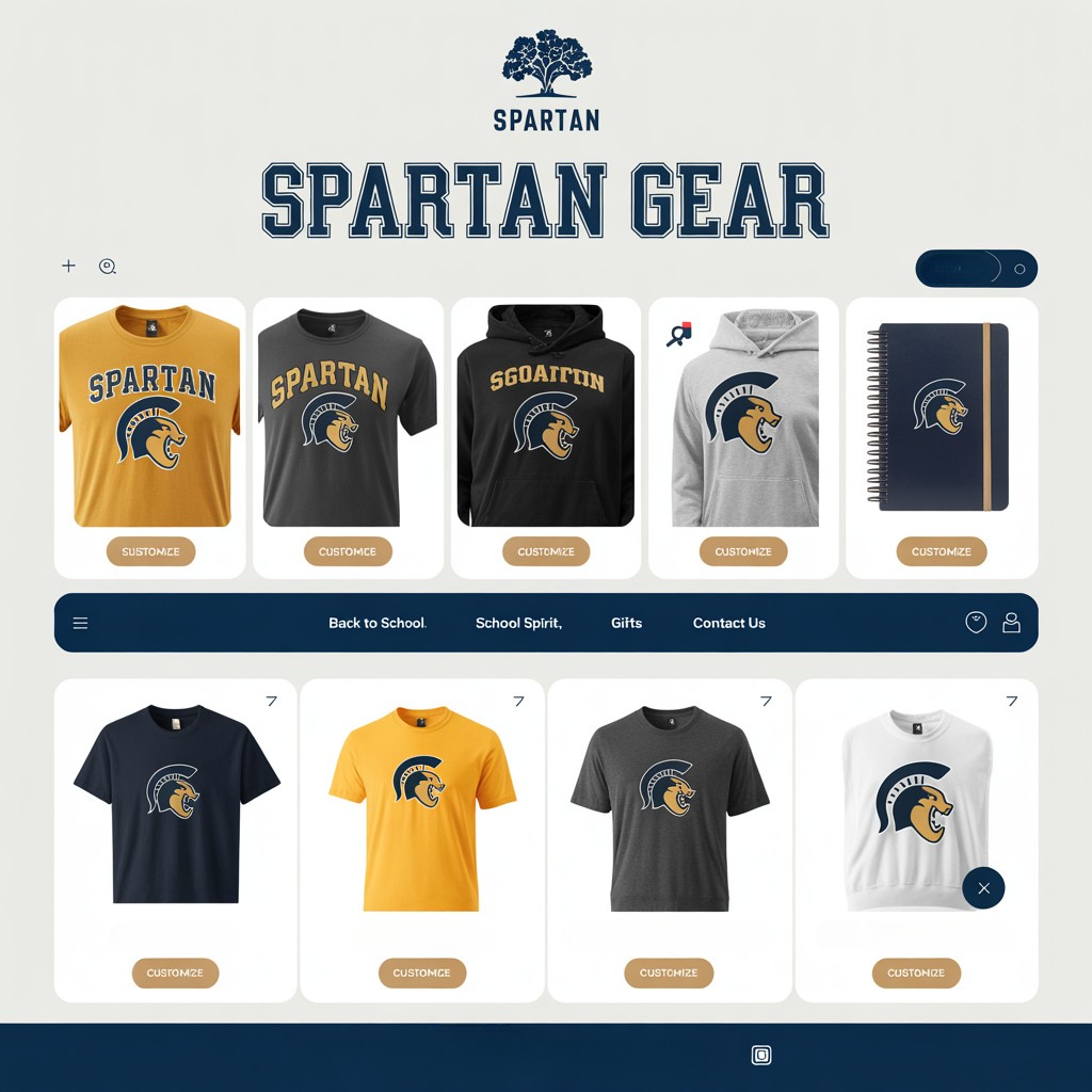 Mockup di uno store online creato per una scuola